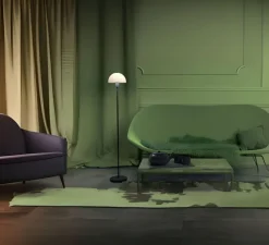 Lampadaire, Vienda, noir et blanc, Ø20cm, H125cm - Herstal