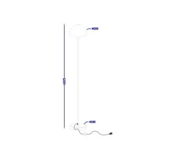 Lampadaire, Vienda, noir et blanc, Ø20cm, H125cm - Herstal