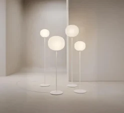 Lampadaire, Volum Long 42, blanc brillant, Ø42cm, H152cm - Lodes