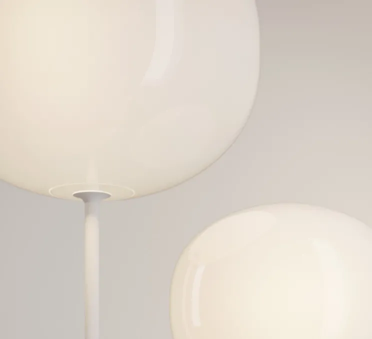 Lampadaire, Volum Long 42, blanc brillant, Ø42cm, H152cm - Lodes