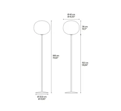 Lampadaire, Volum Long 42, blanc brillant, Ø42cm, H152cm - Lodes
