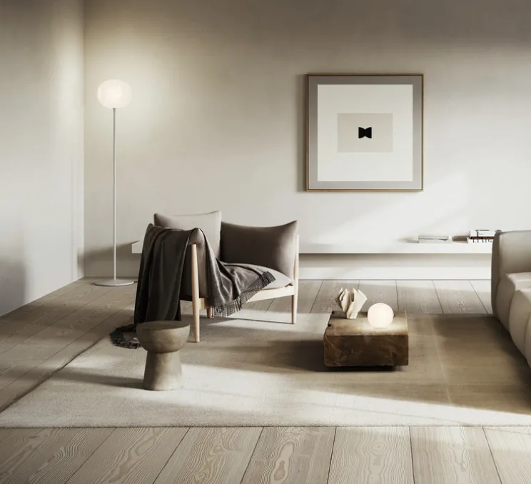 Lampadaire, Volum Long 29, blanc brillant, Ø29cm, H152cm - Lodes