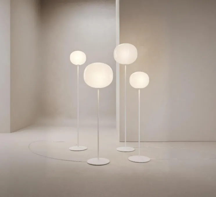 Lampadaire, Volum Long 29, blanc brillant, Ø29cm, H152cm - Lodes