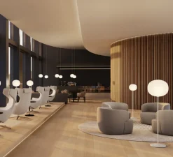 Lampadaire, Volum Short 42, blanc brillant, Ø42cm, H106cm - Lodes