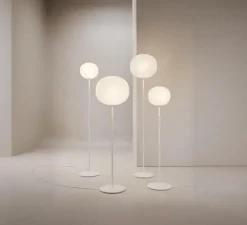 Lampadaire, Volum Short 42, blanc brillant, Ø42cm, H106cm - Lodes