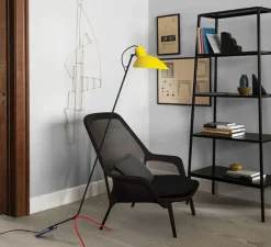 Lampadaire, VV Cinquanta, jaune et mondrian, Ø27,4cm, H147cm - Astep