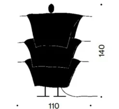 Lampadaire, Walking in the Rain, blanc et rouge, LED, dim, 2700K, 1940 lm, Ø110cm, H140cm - Ingo Maurer