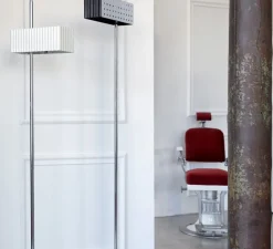 Lampadaire, Wallie, Noir, Chrome, L34cm, H198cm - Tato Italia