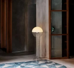 Lampadaire, Wire, blanc, chrome, Ø40cm, H120cm - Verpan