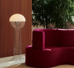 Lampadaire, Wire, blanc, chrome, Ø40cm, H120cm - Verpan