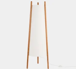 Lampadaire, Woody, blanc et bois, Ø49,5cm, H132,2cm - LEDS C4