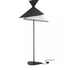 Lampadaire, XL Kimono, Blanc et noir, Ø80cm, H198cm - DesignHeure