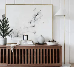 Lampadaire, Yuh, blanc, laiton, base marbre blanc, LED, dim, 2700K, 446 lm, L24cm, H140cm - Louis Poulsen