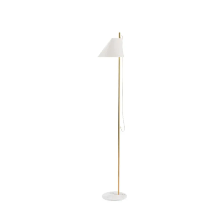 Lampadaire, Yuh, blanc, laiton, base marbre blanc, LED, dim, 2700K, 446 lm, L24cm, H140cm - Louis Poulsen
