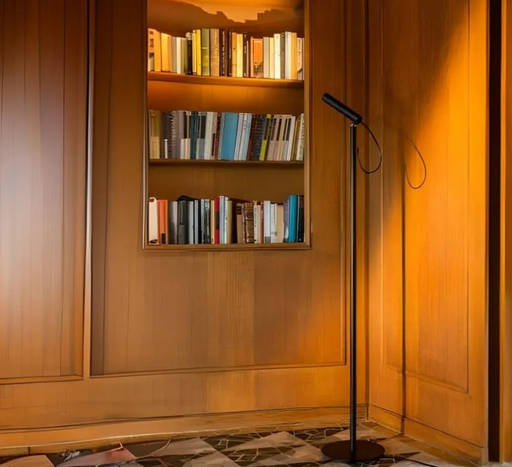 Lampadaire-liseuse, Type Reading, noir, LED, dim, 3000K, 466 lm, L26cm, H140cm - Nemo Lighting