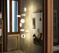 Lampadaire-plafonnier, Mami, large, noir, LED, dim, 2700K, L60cm, H270-300cm - Penta