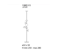Lampadaire-plafonnier, Mami, small, bronze brossé, LED, dim, 2700K, L50cm, H250-280cm - Penta