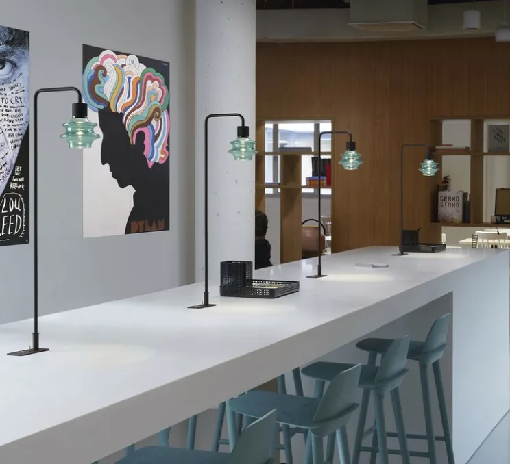 Lampe à fixer, Drop M/70, Vert transparent, LED, 2700K, 345 lm, L24,5cm, H70cm - Bover