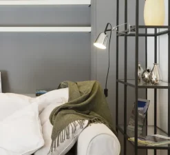 Lampe à pince, Studio, chrome brillant et blanc, L9cm, P7cm - Faro