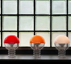 Lampe à poser / baladeuse, Wire, rouge, chrome, LED, IP44, Ø18cm, H25cm - Verpan