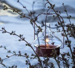 Lampe à poser à suspendre, d'extérieur, La Hutte N°2, vin rouge, IP65, Ø34,4cm, H56cm - Roger Pradier