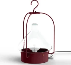 Lampe à poser à suspendre, d'extérieur, La Hutte N°2, vin rouge, IP65, Ø34,4cm, H56cm - Roger Pradier