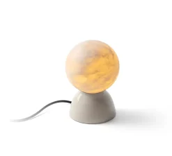 Lampe à poser, Abisal S Mini, albâtre, beige, Ø12cm, H18cm - Luxcambra