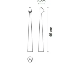 Lampe à poser, Africa 5580, beige M1, LED, dim, 2700K, 520 lm, L5cm, H45cm - Vibia