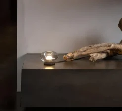 Lampe à poser, Agua CT290 T1 V11, noir mat et verre transparent, LED, 3000K, 410 lm, Ø13cm, H9cm - Karman