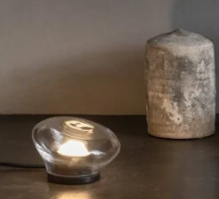 Lampe à poser, Agua CT290 T1 V11, noir mat et verre transparent, LED, 3000K, 410 lm, Ø13cm, H9cm - Karman