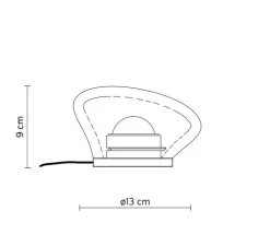 Lampe à poser, Agua CT290 T1 V11, noir mat et verre transparent, LED, 3000K, 410 lm, Ø13cm, H9cm - Karman