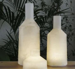 Lampe à poser, Alabast, Albâtre, IP66 LED, 3000k, 290lm, Ø13cm, H30cm - Carpyen