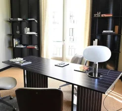 Lampe à poser, Albini AM/AS, AM1N, blanc et chrome, Ø40cm, H48cm - Nemo Lighting