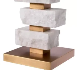 Lampe à poser, Amber L, Laiton antique, marbre blanc, L35,5cm, H89cm - Eichholtz