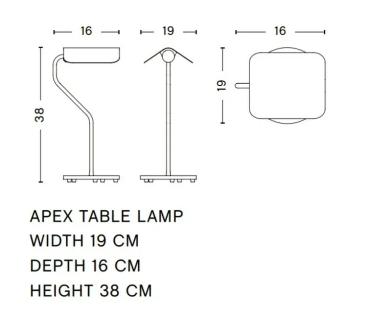 Lampe à poser, Apex, blanc, L16cm, H38cm - HAY
