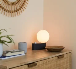 Lampe à poser, Applique murale, Alumina, gris charbon, L22cm, H24cm - Tala