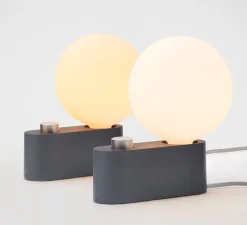 Lampe à poser, Applique murale, Alumina, gris charbon, L22cm, H24cm - Tala