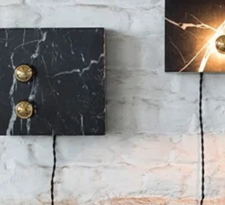 Lampe à poser, applique murale, KVG 02 03 , marbre noir, Ø25cm, P6cm - Serax