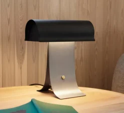 Lampe à poser, Archive, noir, acier, LED, dim, 2700K, 900 lm, L25cm, H27cm - Northern