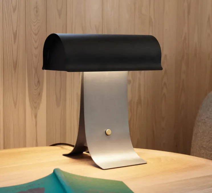 Lampe à poser, Archive, noir, acier, LED, dim, 2700K, 900 lm, L25cm, H27cm - Northern