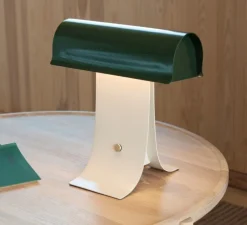 Lampe à poser, Archive, vert foncé, gris clair, LED, dim, 2700K, 900 lm, L25cm, H27cm - Northern