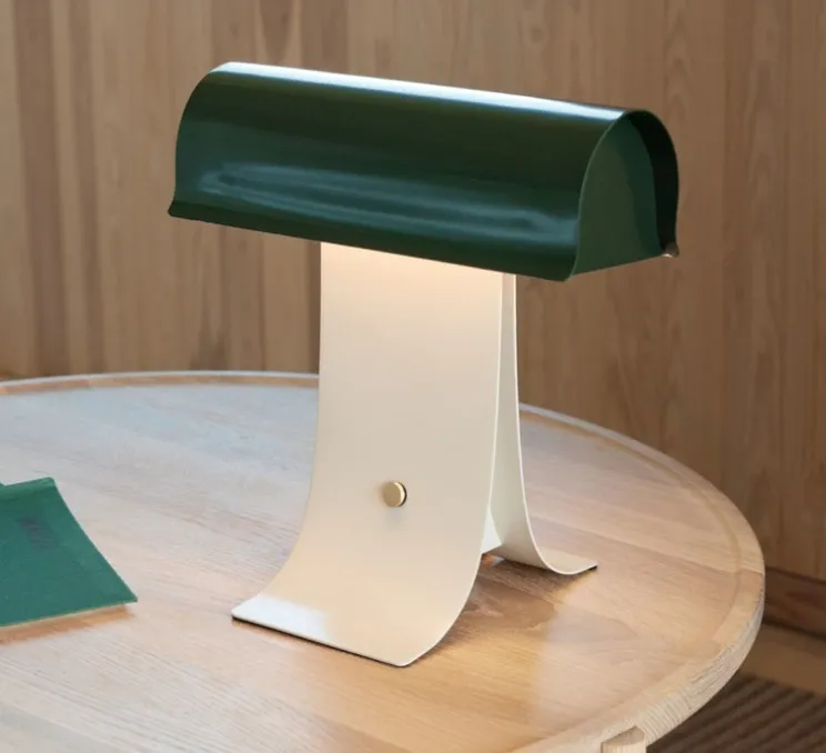 Lampe à poser, Archive, vert foncé, gris clair, LED, dim, 2700K, 900 lm, L25cm, H27cm - Northern