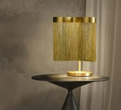 Lampe à poser, Arcipelago Maiorca, cognac, LED, 3000K, 1800lm, Ø34cm, H46cm - Contardi