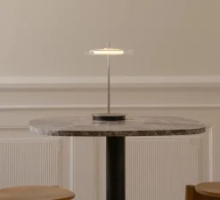 Lampe à poser, asteria move, verre et acier, LED, dim, 2500K, 25-140 lm, Ø20cm, H30,6cm - Umage
