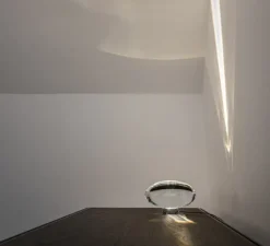 Lampe à poser, Atman, Cristal, base nickelée, LED, dim, 2700K, 149 lm, L16cm, H8cm - Catellani & Smith