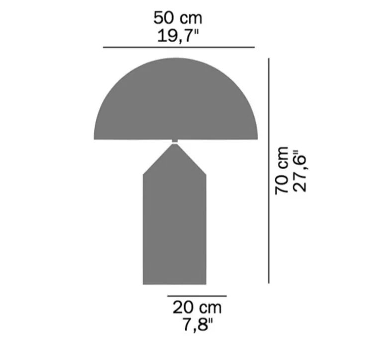 Lampe à poser, Atollo, blanc, Ø50cm, H70cm - Oluce