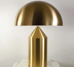 Lampe à poser, Atollo, laiton brossé, Ø25cm, H35cm - Vico Magistretti - Oluce