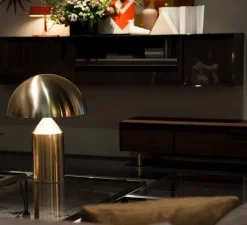 Lampe à poser, Atollo, laiton brossé, H50cm, Ø38cm - Oluce