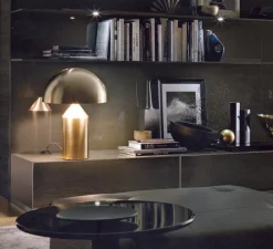 Lampe à poser, Atollo, laiton brossé, H50cm, Ø38cm - Oluce