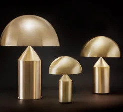 Lampe à poser, Atollo, laiton brossé, H50cm, Ø38cm - Oluce